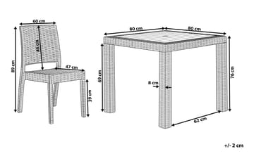 Knockytoul Hagemøbler Sett med 4 Stoler - Grå - Hagemøbler & utemiljø - Hagegruppe - Spisegrupper hage