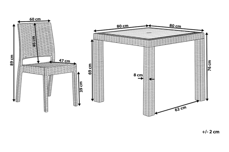 Knockytoul Hagemøbler Sett med 4 Stoler - Grå - Hagemøbler & utemiljø - Hagegruppe - Spisegrupper hage