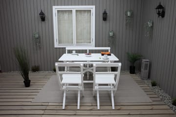 Larios Spisegruppe + 2 Sammenleggbare Stoler + Benk - Hvit - Hagemøbler & utemiljø - Hagegruppe - Spisegrupper hage