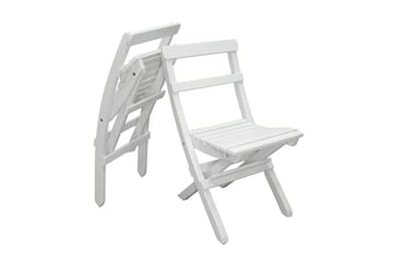 Larios Spisegruppe + 2 Sammenleggbare Stoler + Benk - Hvit - Hagemøbler & utemiljø - Hagegruppe - Spisegrupper hage