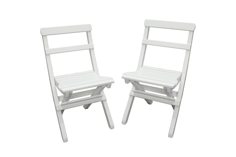 Larios Spisegruppe + 2 Sammenleggbare Stoler + Benk - Hvit - Hagemøbler & utemiljø - Hagegruppe - Spisegrupper hage