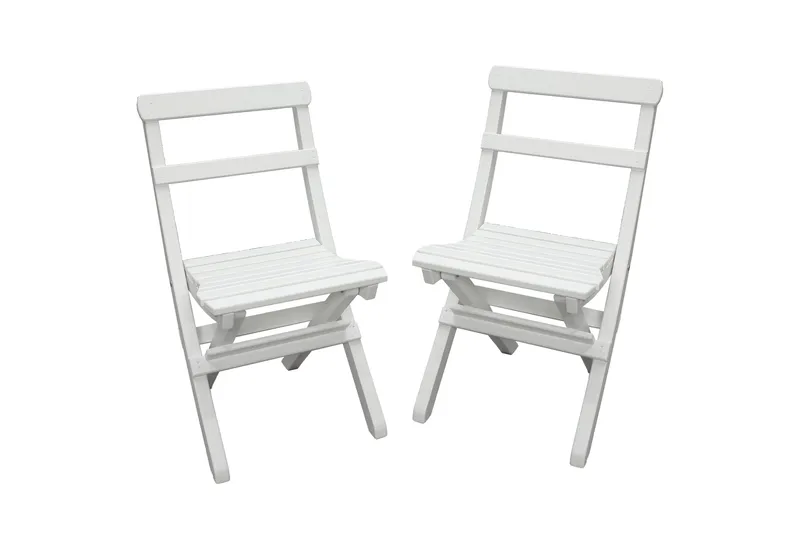 Larios Spisegruppe + 2 Sammenleggbare Stoler + Benk - Hvit - Hagemøbler & utemiljø - Hagegruppe - Spisegrupper hage