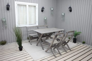 Larios Spisegruppe 76 cm + 2 Spisestoler + Benk - Grå - Hagemøbler & utemiljø - Hagegruppe - Spisegrupper hage