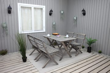 Larios Spisegruppe 76 cm + 2 Spisestoler + Benk - Grå - Hagemøbler & utemiljø - Hagegruppe - Spisegrupper hage