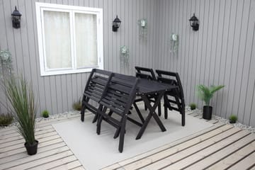 Larios Spisegruppe 76 cm + 2 Spisestoler + Benk - Svart - Hagemøbler & utemiljø - Hagegruppe - Spisegrupper hage