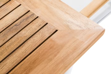 Las Vegas Spisegruppe 100x220-280+6 Stolar +Pute - Hvit/Teak/Offwhite - Hagemøbler & utemiljø - Hagegruppe - Spisegrupper hage