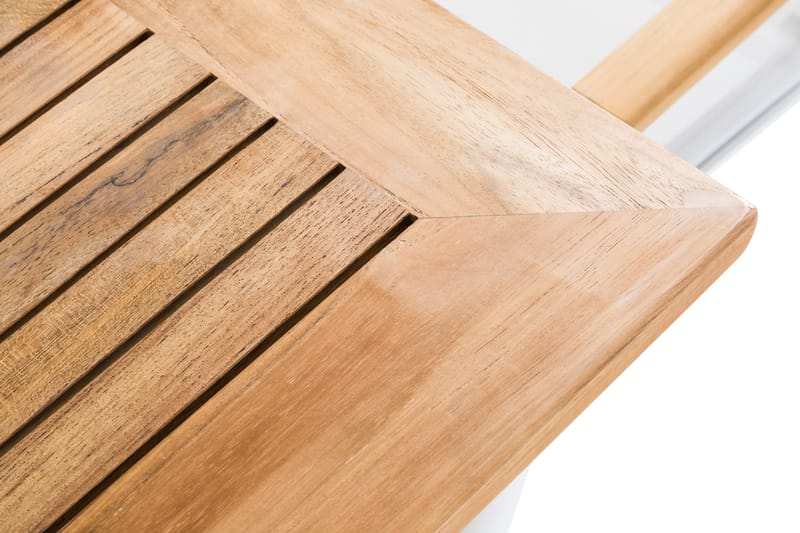 Las Vegas Spisegruppe 100x220-280+6 Stolar +Pute - Hvit/Teak/Offwhite - Hagemøbler & utemiljø - Hagegruppe - Spisegrupper hage