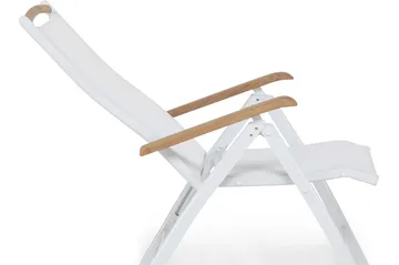 Las Vegas Spisegruppe 100x220-280+6 Stolar +Pute - Hvit/Teak/Offwhite - Hagemøbler & utemiljø - Hagegruppe - Spisegrupper hage