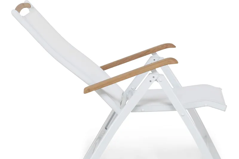 Las Vegas Spisegruppe 100x220-280+6 Stolar +Pute - Hvit/Teak/Offwhite - Hagemøbler & utemiljø - Hagegruppe - Spisegrupper hage