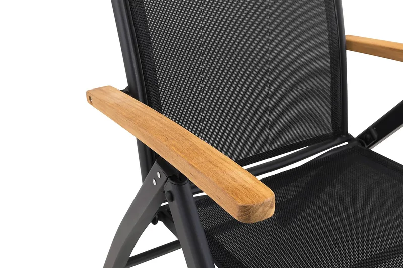 Las Vegas Spisegruppe 152-210+4 Posisjonsstoler Lyx - Svart/Teak - Hagemøbler & utemiljø - Hagegruppe - Spisegrupper hage