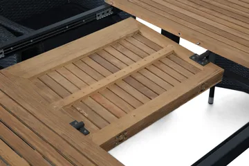 Las Vegas Spisegruppe 152-210+6 Jenny Regulerbare Stoler - Svart/Teak - Hagemøbler & utemiljø - Hagegruppe - Spisegrupper hage