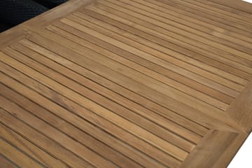 Las Vegas Spisegruppe 152-210+6 Thor Lyx Stoler - Svart/Teak - Hagemøbler & utemiljø - Hagegruppe - Spisegrupper hage