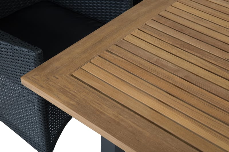 Las Vegas Spisegruppe 152-210+6 Thor Lyx Stoler - Svart/Teak - Hagemøbler & utemiljø - Hagegruppe - Spisegrupper hage