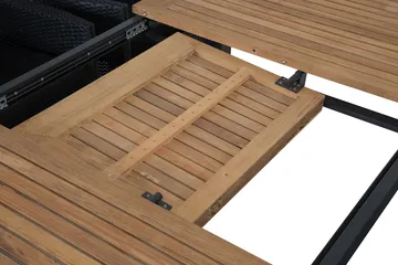 Las Vegas Spisegruppe 152-210+6 Thor Lyx Stoler - Svart/Teak - Hagemøbler & utemiljø - Hagegruppe - Spisegrupper hage