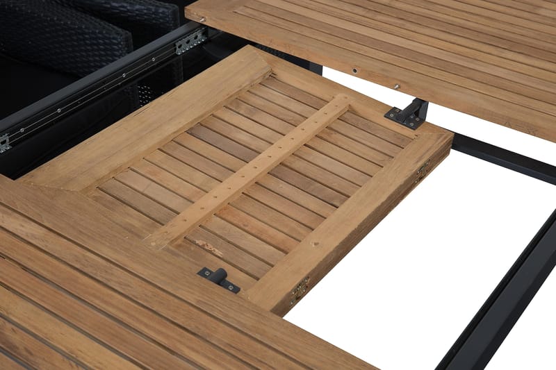 Las Vegas Spisegruppe 152-210+6 Thor Lyx Stoler - Svart/Teak - Hagemøbler & utemiljø - Hagegruppe - Spisegrupper hage