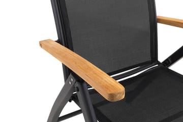 Las Vegas Spisegruppe 152-210+6 Posisjonsstoler Lyx - Svart/Teak - Hagemøbler & utemiljø - Hagegruppe - Spisegrupper hage