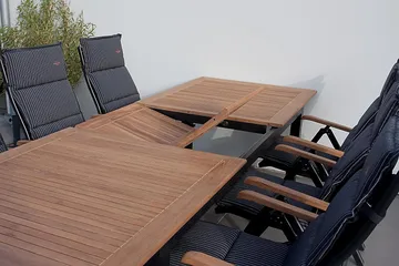 Las Vegas Spisegruppe 220-280+6 Posisjonsstoler Lyx - Svart/Teak - Hagemøbler & utemiljø - Hagegruppe - Spisegrupper hage