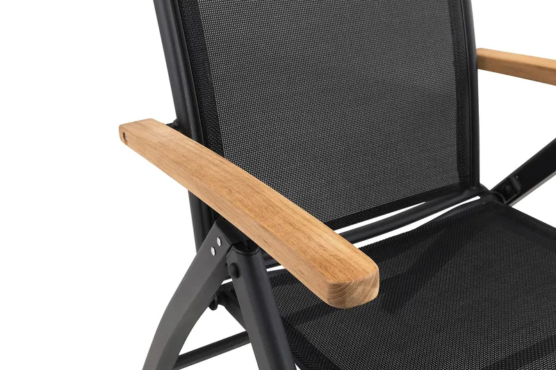 Las Vegas Spisegruppe 220-280+8 Posisjonsstoler Lyx - Svart/Teak - Hagemøbler & utemiljø - Hagegruppe - Spisegrupper hage