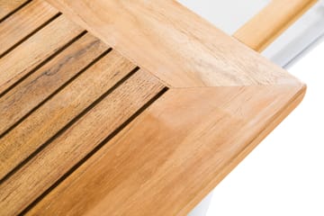 Las Vegas Spisegruppe 220-280+8 Posisjonsstoler Lyx+Puter - Hvit/Teak/Grå - Hagemøbler & utemiljø - Hagegruppe - Spisegrupper hage