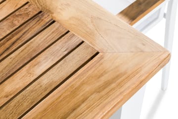 Las Vegas Spisegruppe 220-280x100 + 6 Stablestoler - Hvit/Teak - Hagemøbler & utemiljø - Hagegruppe - Spisegrupper hage