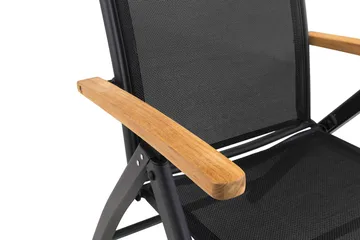 Las Vegas Spisegruppe 220-280x100 + 8 Stoler m Pute - Svart/Teak - Hagemøbler & utemiljø - Hagegruppe - Spisegrupper hage