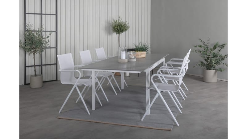 Levels Forlengbar Spisegruppe 160-240cm + 6 Alina Stoler - Svart - Hagemøbler & utemiljø - Hagegruppe - Spisegrupper hage