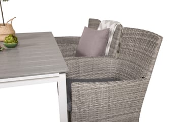 Levels Forlengbar Spisegruppe 160-240cm + 6 Malin Stoler - Grå - Hagemøbler & utemiljø - Hagegruppe - Spisegrupper hage
