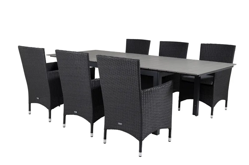 Levels Forlengbar Spisegruppe 160-240cm + 6 Malin Stoler, Natur