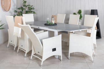 Levels Forlengbar Spisegruppe 160-240cm + 8 Padova Stoler - Grå - Hagemøbler & utemiljø - Hagegruppe - Spisegrupper hage