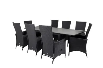 Levels Forlengbar Spisegruppe 160-240cm + 8 Padova Stoler - Natur - Hagemøbler & utemiljø - Hagegruppe - Spisegrupper hage