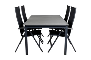 Levels Forlengbar Spisegruppe 160cm + 4 Albany Stoler - Brun/Hvit - Hagemøbler & utemiljø - Hagegruppe - Spisegrupper hage