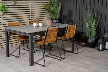 Levels Forlengbar Spisegruppe 160cm + 4 Bois Stoler - Natur/Svart - Hagemøbler & utemiljø - Hagegruppe - Spisegrupper hage