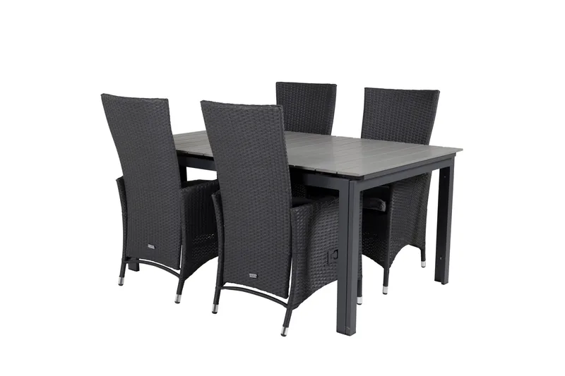 Levels Forlengbar Spisegruppe 160cm + 4 Padova Spisestoler, Natur