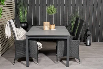 Levels Forlengbar Spisegruppe 160cm + 4 Padova Spisestoler - Natur - Hagemøbler & utemiljø - Hagegruppe - Spisegrupper hage