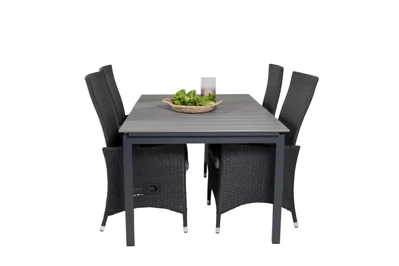 Levels Forlengbar Spisegruppe 160cm + 4 Padova Spisestoler - Natur - Hagemøbler & utemiljø - Hagegruppe - Spisegrupper hage