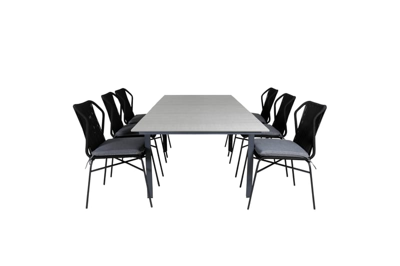 Levels Forlengbar Spisegruppe 160cm + 6 Julian Stoler, Grå/Svart