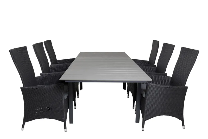 Levels Forlengbar Spisegruppe 160cm + 6 Padova Spisestoler, Natur