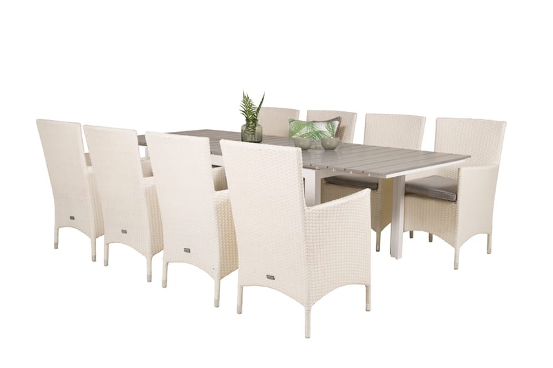 Levels Forlengbar Spisegruppe 160cm + 8 Malin Stoler - Antrasitt - Hagemøbler & utemiljø - Hagegruppe - Spisegrupper hage