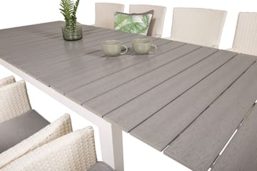 Levels Forlengbar Spisegruppe 160cm + 8 Malin Stoler - Antrasitt - Hagemøbler & utemiljø - Hagegruppe - Spisegrupper hage