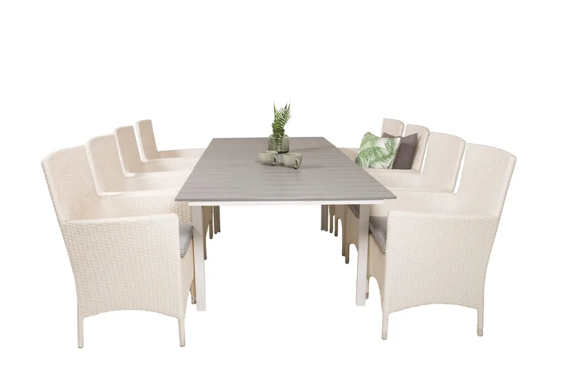 Levels Forlengbar Spisegruppe 160cm + 8 Malin Stoler - Antrasitt - Hagemøbler & utemiljø - Hagegruppe - Spisegrupper hage