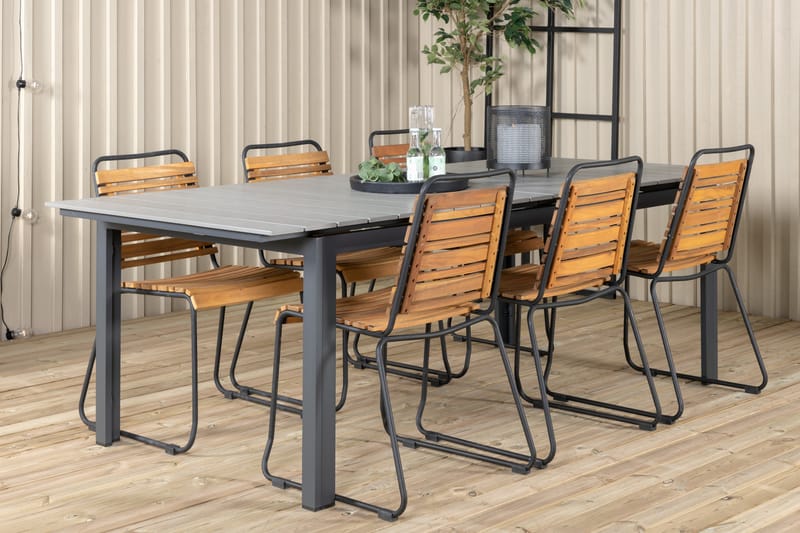 Levels Forlengbar Spisegruppe 224-324cm + 6 Bois Stoler Svar - Venture Home - Hagemøbler & utemiljø - Hagegruppe - Spisegrupper hage