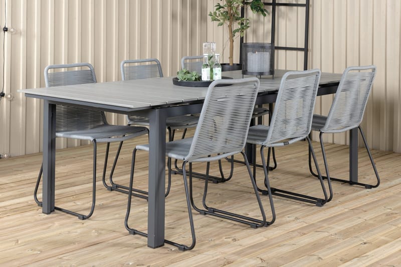 Levels Forlengbar Spisegruppe 224-324cm + 6 Lindos Stoler Sv - Venture Home - Hagemøbler & utemiljø - Hagegruppe - Spisegrupper hage