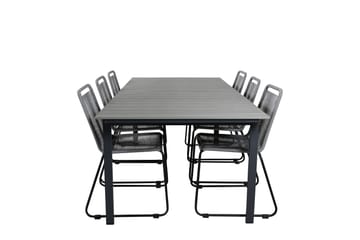 Levels Forlengbar Spisegruppe 224-324cm + 6 Lindos Stoler Sv - Venture Home - Hagemøbler & utemiljø - Hagegruppe - Spisegrupper hage