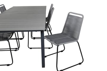 Levels Forlengbar Spisegruppe 224-324cm + 6 Lindos Stoler Sv - Venture Home - Hagemøbler & utemiljø - Hagegruppe - Spisegrupper hage