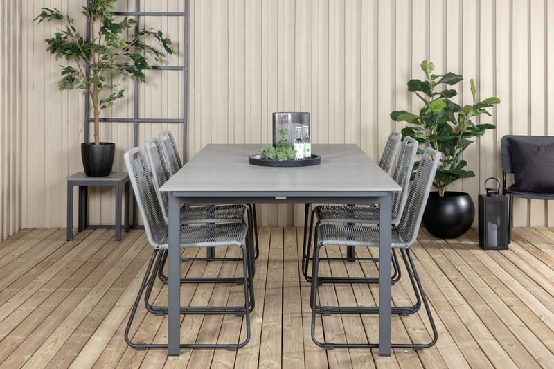 Levels Forlengbar Spisegruppe 224-324cm + 6 Lindos Stoler Sv - Venture Home - Hagemøbler & utemiljø - Hagegruppe - Spisegrupper hage