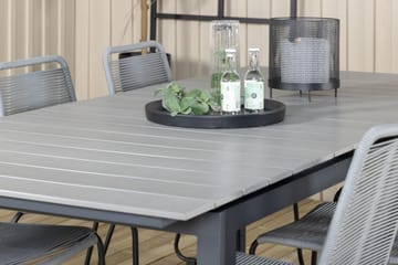 Levels Forlengbar Spisegruppe 224-324cm + 6 Lindos Stoler Sv - Venture Home - Hagemøbler & utemiljø - Hagegruppe - Spisegrupper hage