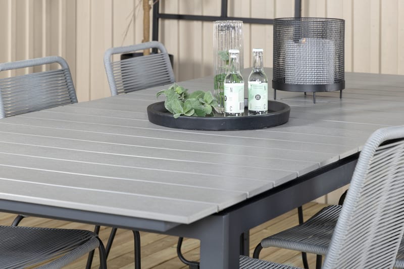 Levels Forlengbar Spisegruppe 224-324cm + 6 Lindos Stoler Sv - Venture Home - Hagemøbler & utemiljø - Hagegruppe - Spisegrupper hage