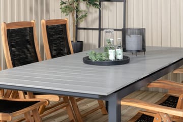 Levels Forlengbar Spisegruppe 224cm + 6 Peter Spisestoler Be - Venture Home - Hagemøbler & utemiljø - Hagegruppe - Spisegrupper hage