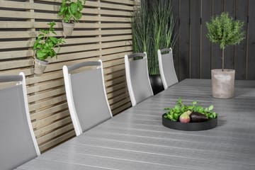 Levels Forlengbar Spisegruppe 224cm + 8 Albany Stoler - Grå/Hvit - Hagemøbler & utemiljø - Hagegruppe - Spisegrupper hage
