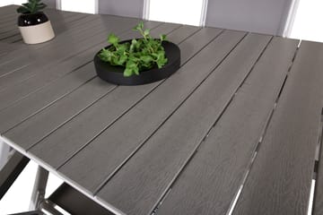 Levels Forlengbar Spisegruppe 224cm + 8 Albany Stoler - Grå/Hvit - Hagemøbler & utemiljø - Hagegruppe - Spisegrupper hage